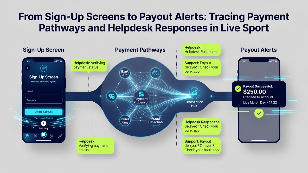 Smartphone displaying payout notification alongside live sports odds and slot game interface with helpdesk chat window open