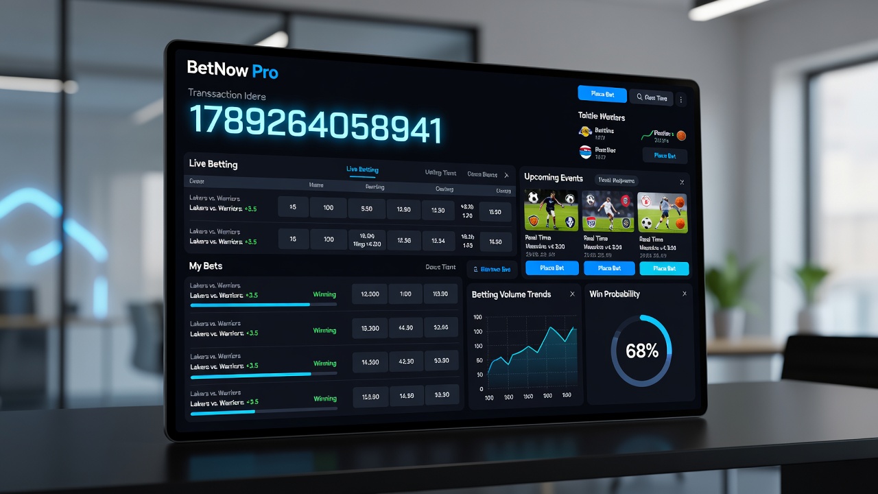 Live betting interface showing real-time sports odds and mobile features