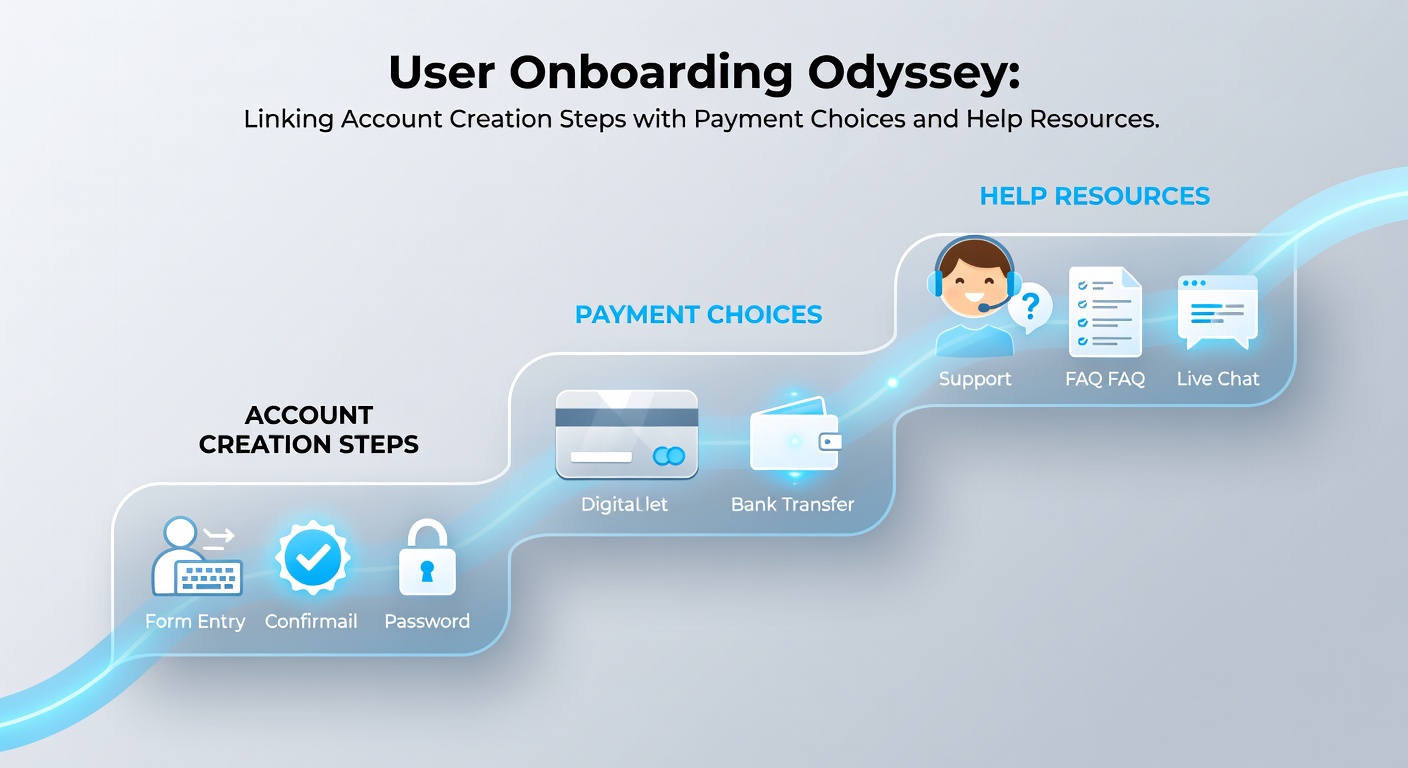 Diagram illustrating seamless connection between verified accounts, multiple deposit methods, and in-app help centers for sports and gaming users